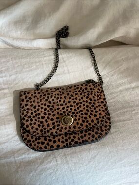 Anthropologie Leopard-Print Crossbody Bag in Brown and Black